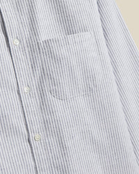 Portuguese Flannel BRUSHED OXFORD STRIPE L/S SHIIRT Blue