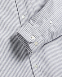 Portuguese Flannel BRUSHED OXFORD STRIPE L/S SHIIRT Blue