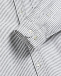 Portuguese Flannel BRUSHED OXFORD STRIPE L/S SHIIRT Moss Green