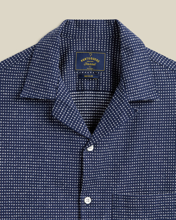 Portuguese Flannel DOTS S/S SHIRT Navy