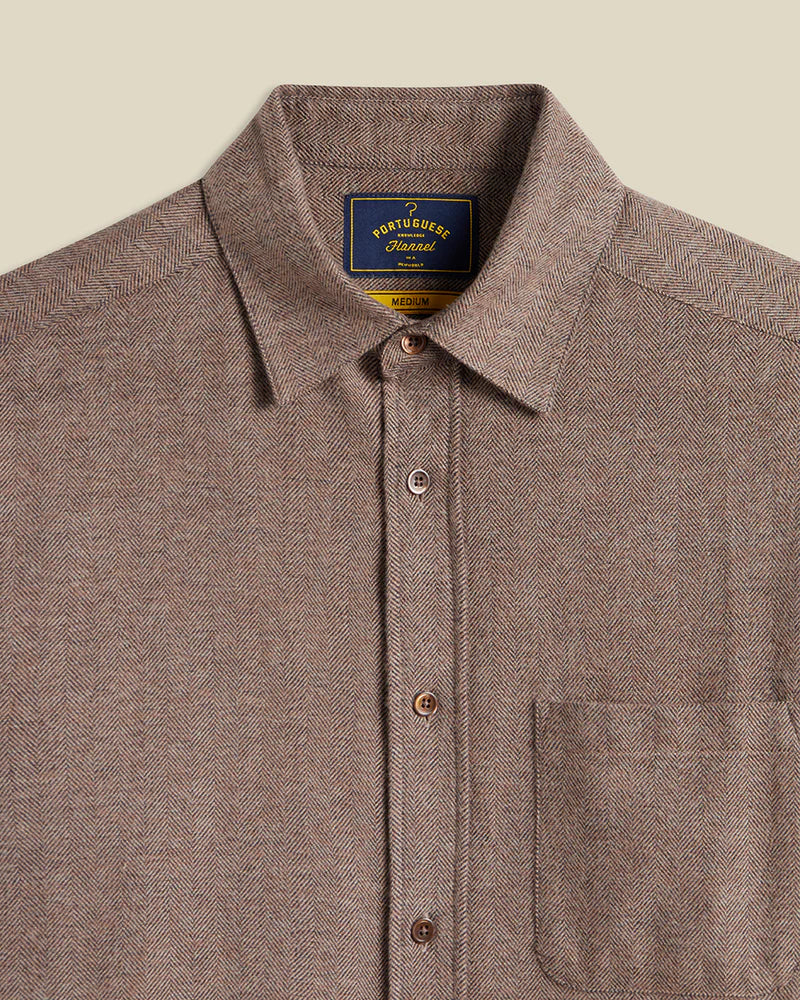 Portuguese Flannel ESPIGA L/S SHIRT Brown