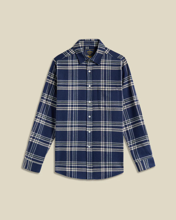 Portuguese Flannel FRONT L/S SHIRT Navy — Portuguese Flannel