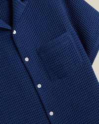 Portuguese Flannel HONEY COMB S/S SHIRT Blue