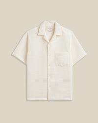 Portuguese Flannel HONEY COMB S/S SHIRT White