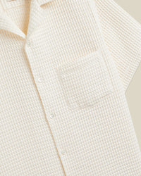 Portuguese Flannel HONEY COMB S/S SHIRT White