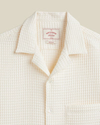 Portuguese Flannel HONEY COMB S/S SHIRT White