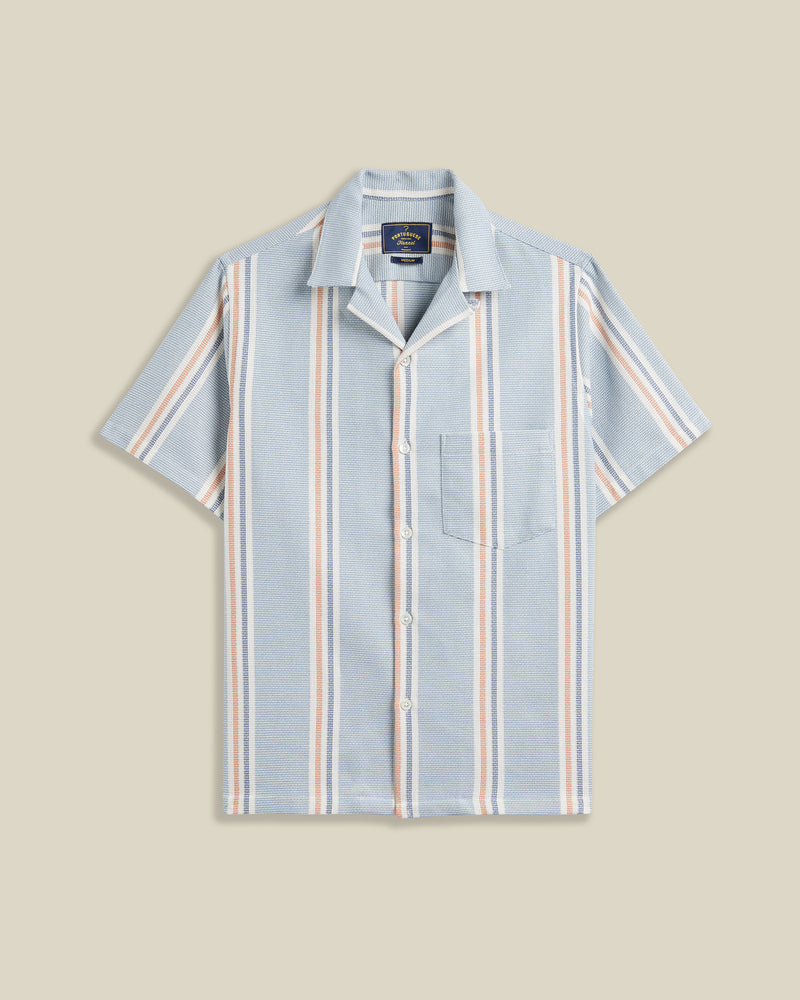 Portuguese Flannel RADI S/S SHIRT Navy White