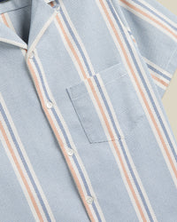 Portuguese Flannel RADI S/S SHIRT Navy White