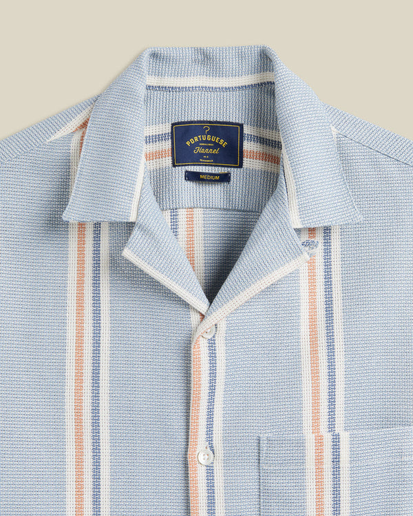 Portuguese Flannel RADI S/S SHIRT Navy White