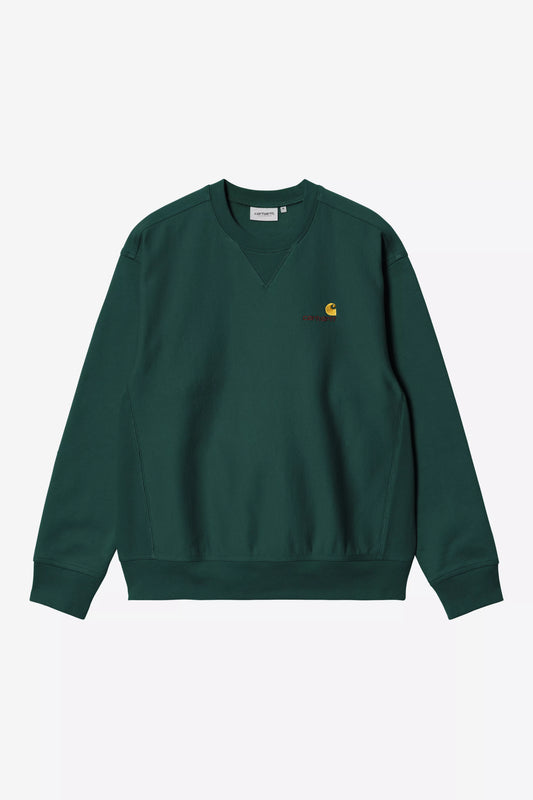 Pull Carhartt Wip AMERICAN SCRIP SWEAT Dark Fir