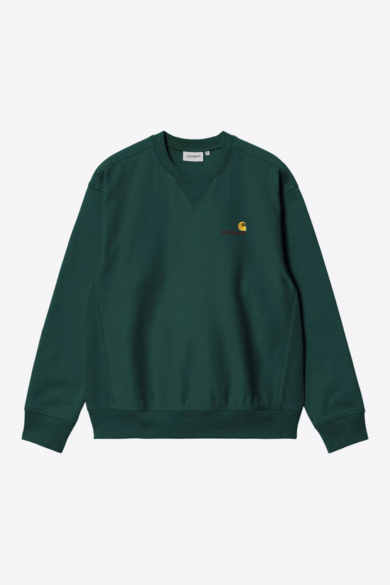 Pull Carhartt Wip AMERICAN SCRIP SWEAT Dark Fir — Carhartt WIP