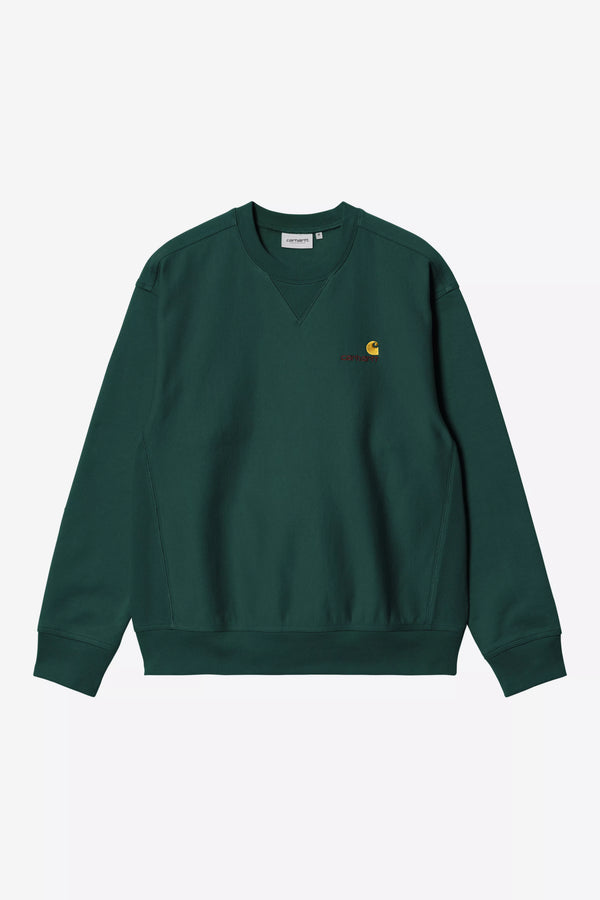 Pull Carhartt Wip AMERICAN SCRIP SWEAT Dark Fir — Carhartt wip