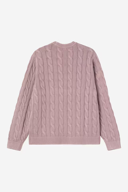 Pull Carhartt Wip CARTER SWEATER Pink Fog Garment dyed