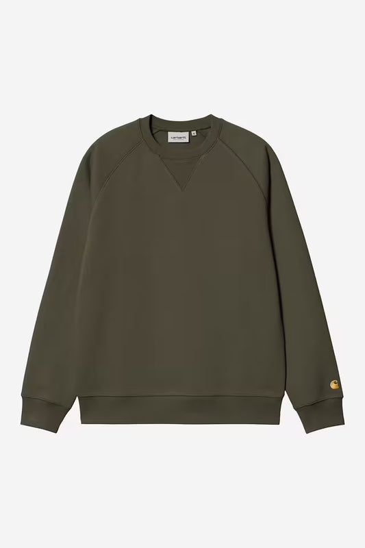 Pull Carhartt Wip CHASE SWEAT Olive Gold