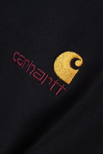 Pull Carhartt Wip HALF ZIP AMERICAN SCRIPT SWEAT Black
