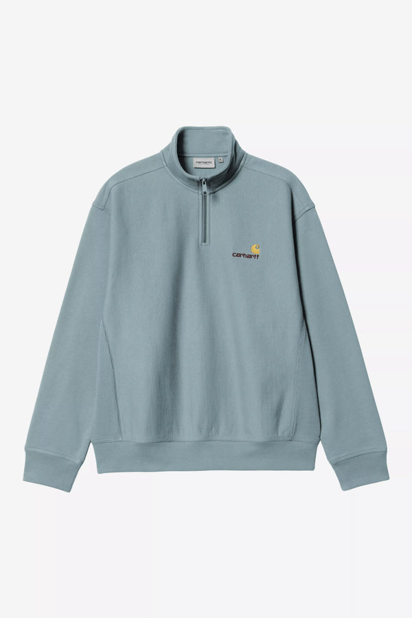 Pull Carhartt Wip HALF ZIP AMERICAN SCRIPT SWEAT Citadel — Carhartt wip