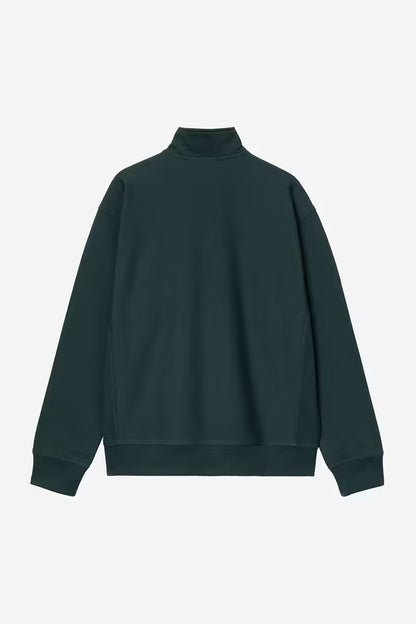 Pull Carhartt Wip HALF ZIP AMERICAN SCRIPT SWEAT Deep Lagoon