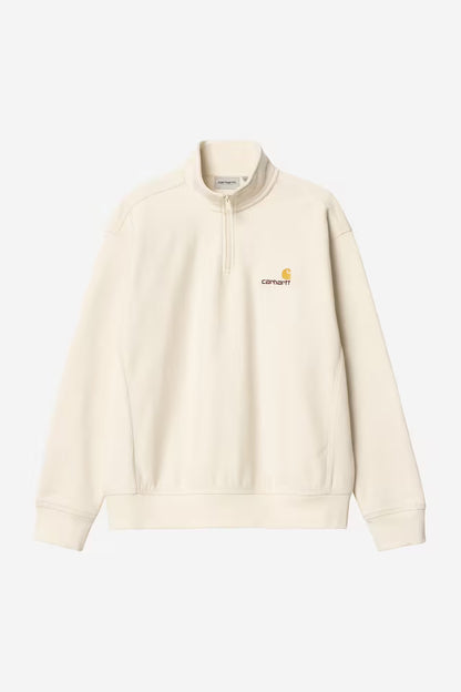 Pull Carhartt Wip HALF ZIP AMERICAN SCRIPT SWEAT Natural