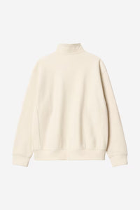 Pull Carhartt Wip HALF ZIP AMERICAN SCRIPT SWEAT Natural
