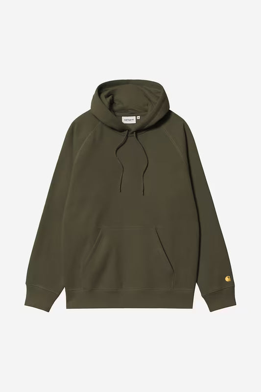 Pull Carhartt Wip HOODED CHASE SWEAT Olive Gold