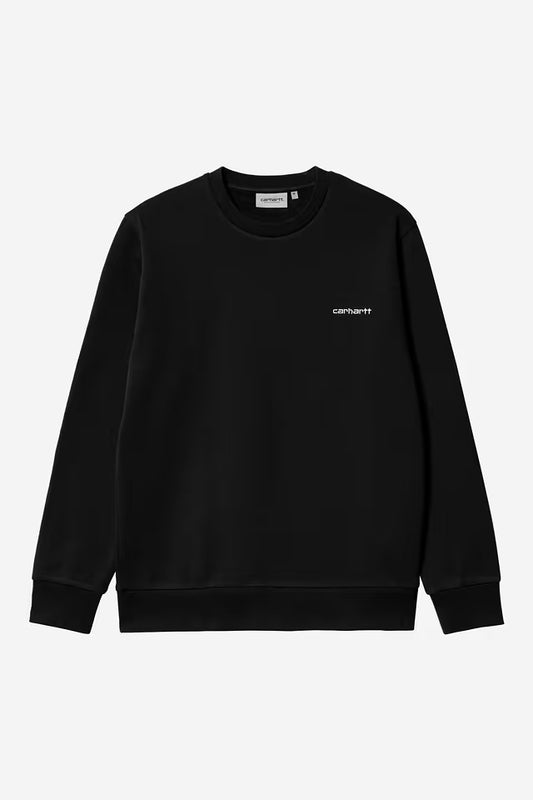 Pull Carhartt Wip SCRIPT EMBROIDERY SWEAT Black White