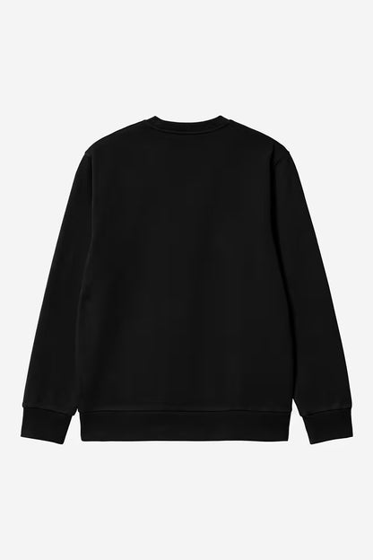 Pull Carhartt Wip SCRIPT EMBROIDERY SWEAT Black White