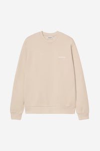 Pull Carhartt Wip SCRIPT EMBROIDERY SWEAT Fleur De Sel White