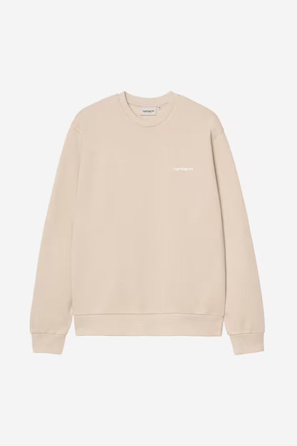 Pull Carhartt Wip SCRIPT EMBROIDERY SWEAT Fleur De Sel White
