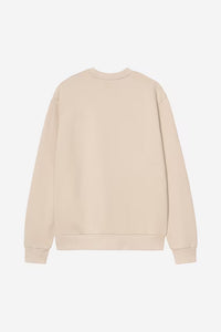 Pull Carhartt Wip SCRIPT EMBROIDERY SWEAT Fleur De Sel White