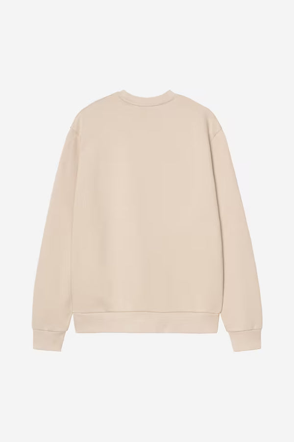 Pull Carhartt Wip SCRIPT EMBROIDERY SWEAT Fleur De Sel White