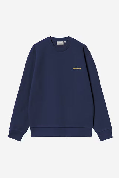 Pull Carhartt Wip SCRIPT EMBROIDERY SWEAT Jupiter White