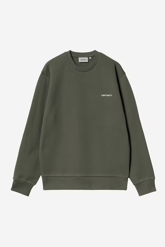 Pull Carhartt Wip SCRIPT EMBROIDERY SWEAT Opuntia White