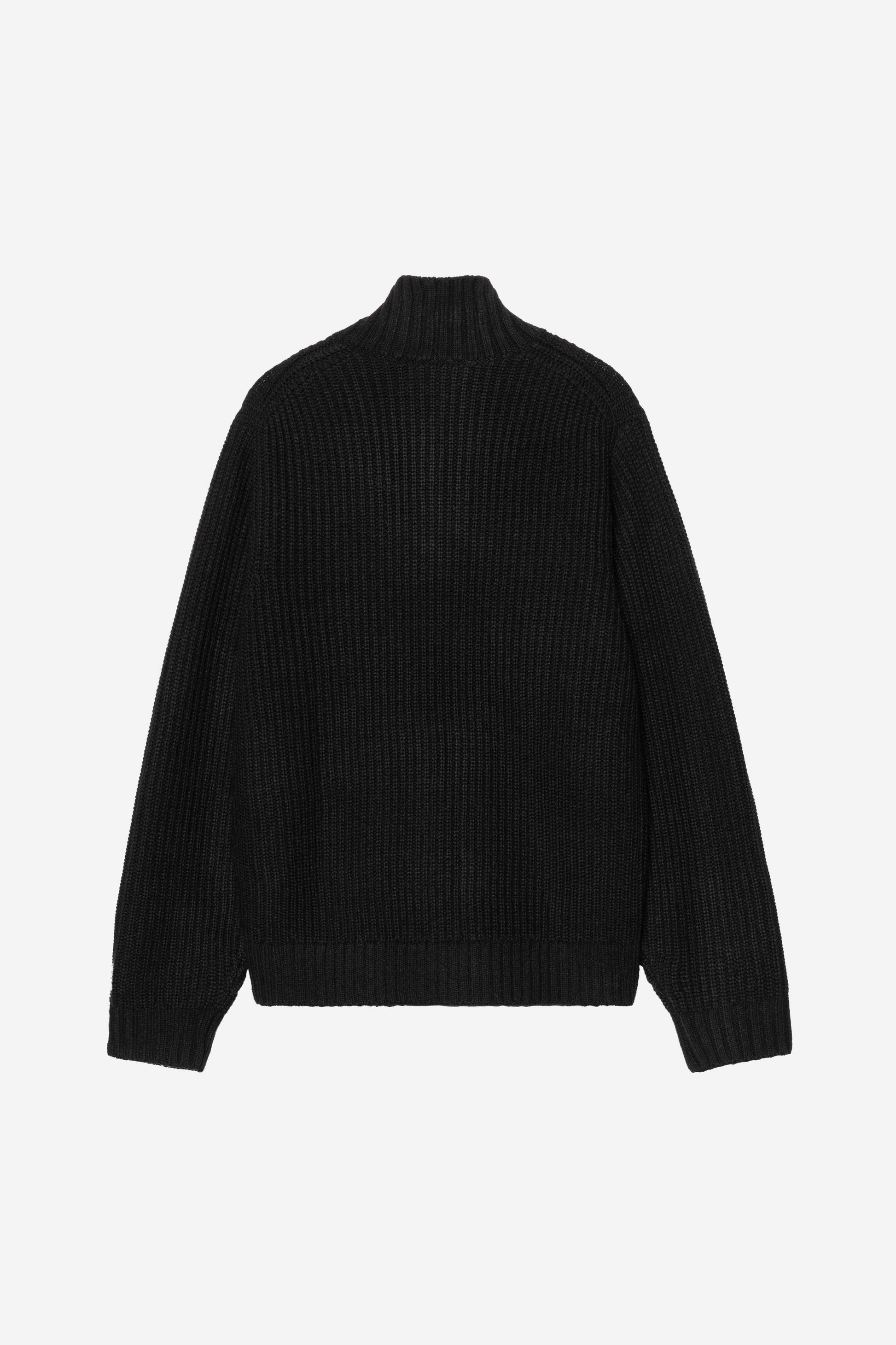 Pull Carhartt Wip DETROIT HALF ZIP SWEATER Black
