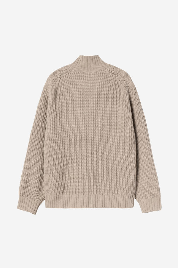 Pull Carhartt Wip DETROIT HALF ZIP SWEATER Fleur de Sel