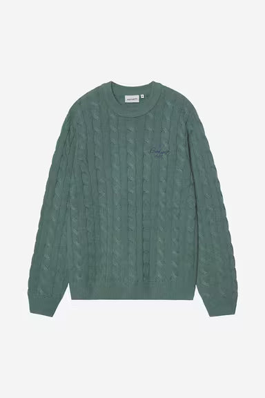 Pull Carhartt Wip SIGNATURE SWEATER Silver Pine Jupiter