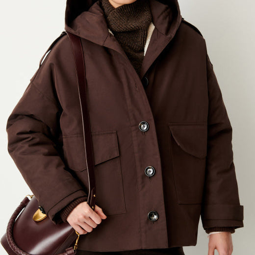 SESSUN ANDY SHORT PARKA COFFEA