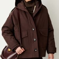 SESSUN ANDY SHORT PARKA COFFEA