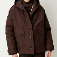 SESSUN ANDY SHORT PARKA COFFEA