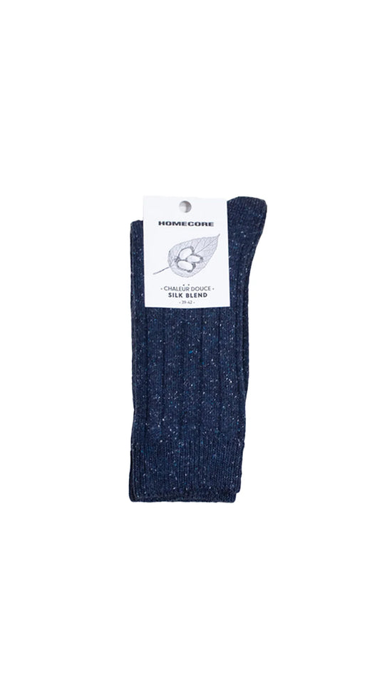 Homecore Wool Silk Socks Navy — Homecore