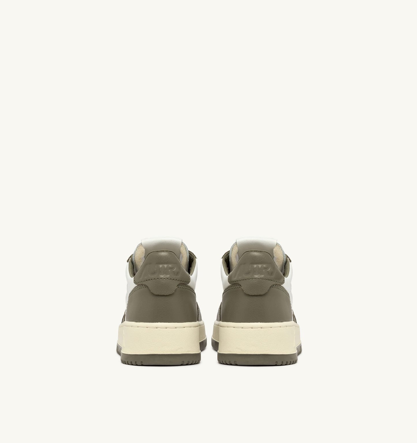 Autry MEDALIST LOW Cuir Blanc et Vert Militaire