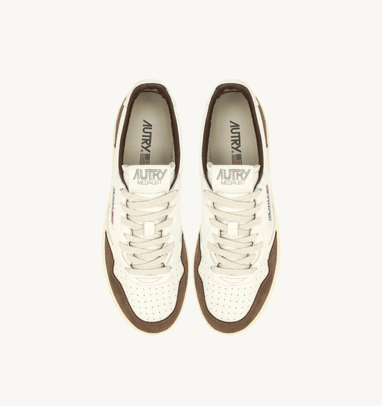 Autry MEDALIST LOW Leather White et Suede Cigar