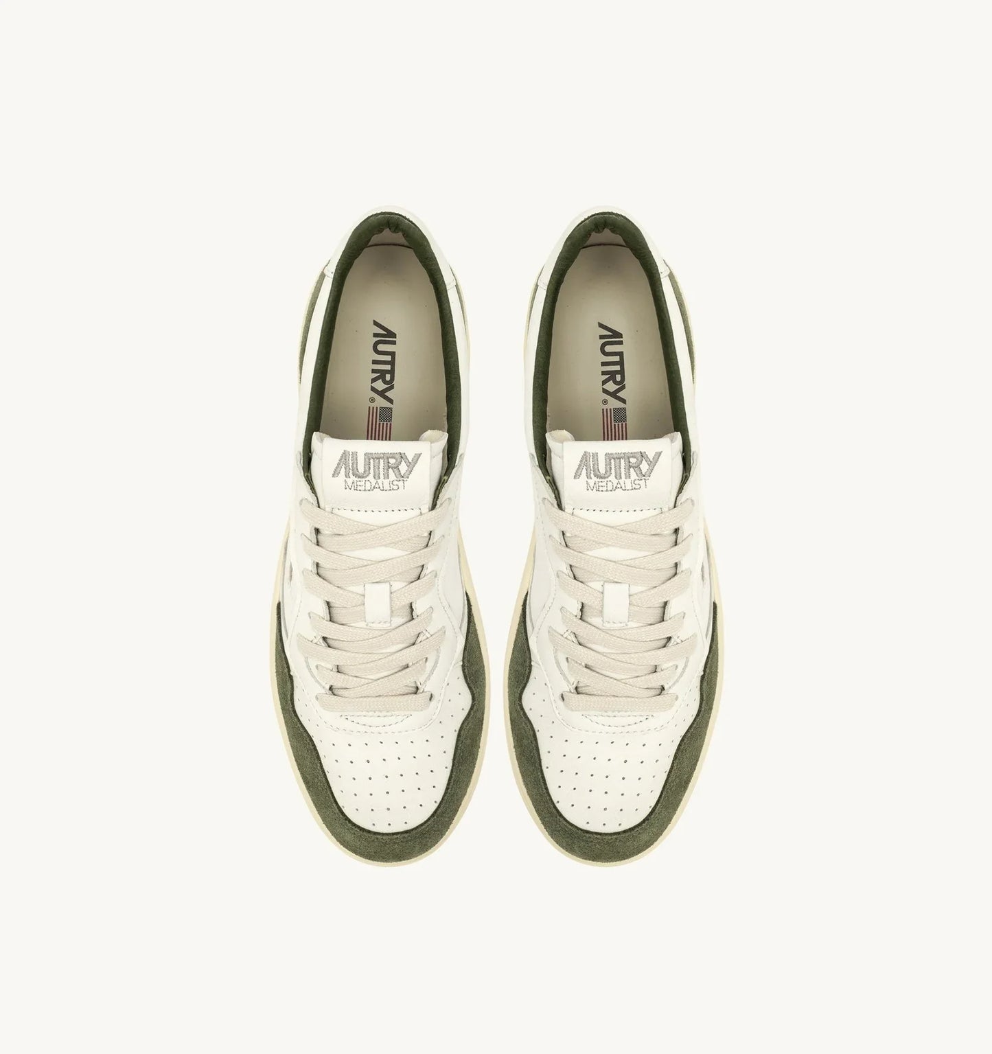 Autry Medalist Low White Military