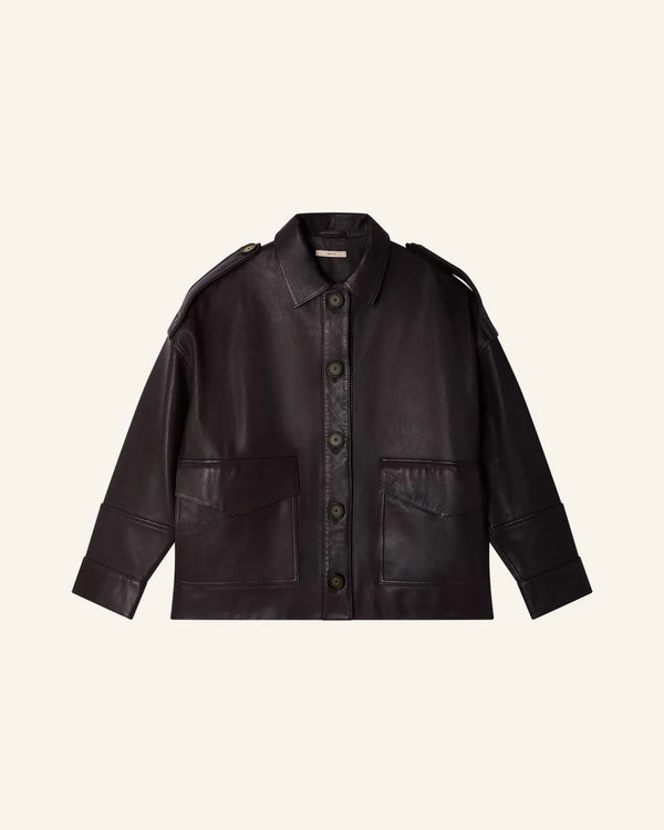 Sessun Blouson HARRIBOYD Coffee Leather — Sessun