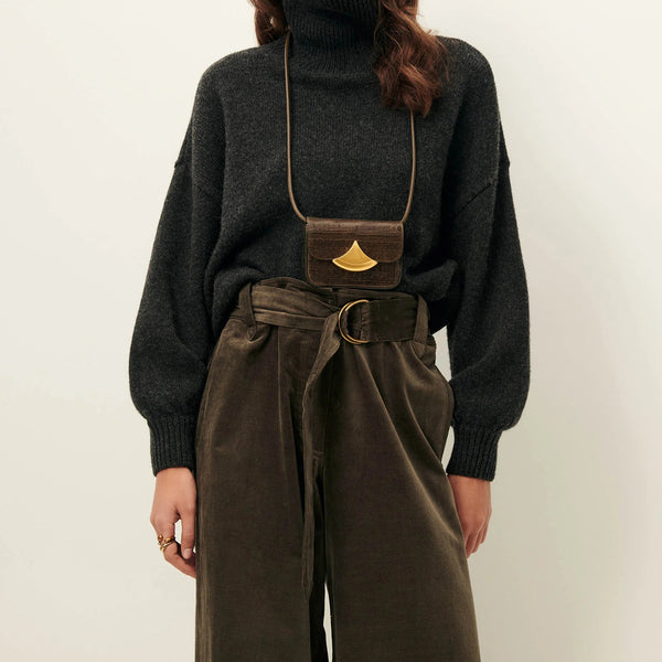 Sessun Porte-cartes Micro diviluz Croco Lichen