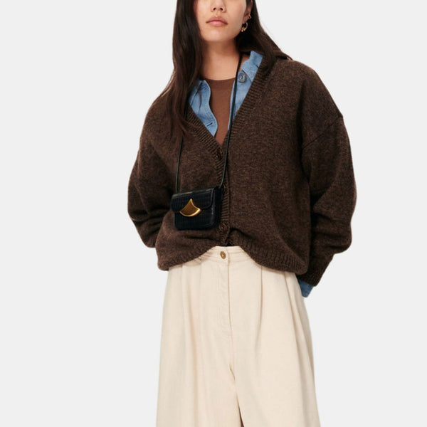 Sessun Sweet Monroe Oversize Cardigan Dark Stone — Sessun