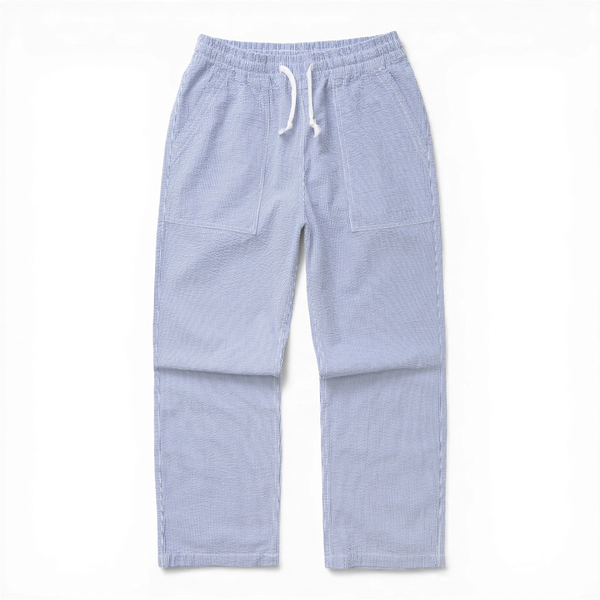 Sevice Works SEERSUCKER CHEF PANTS Navy Stripe — Service Works