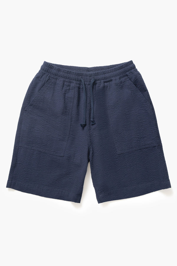 Sevice Works SEERSUCKER CHEF SHORT Dark Navy — Service Works