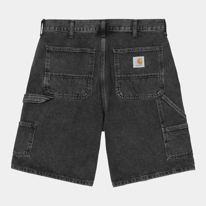 Short Carhartt Wip DOUBLE KNEE SHORT Black Stone Wash