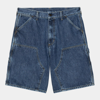 Short Carhartt Wip DOUBLE KNEE SHORT Blue Stone Washed