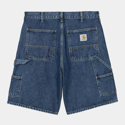Short Carhartt Wip DOUBLE KNEE SHORT Blue Stone Washed